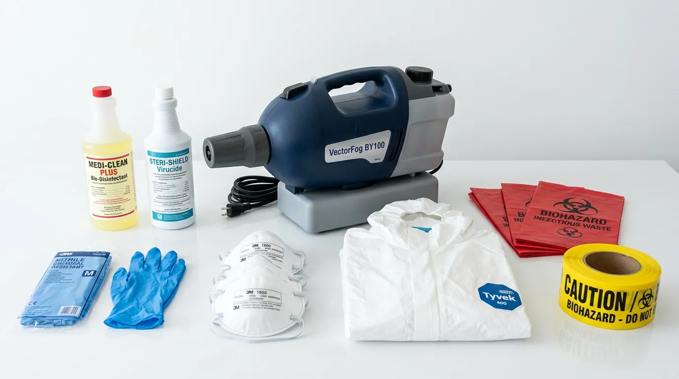 Professional biohazard remediation crew working in Fulshear