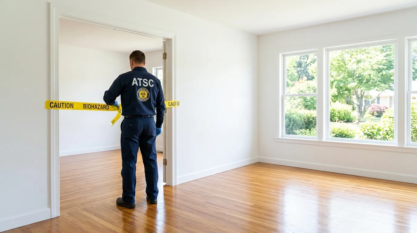 Certified biohazard cleanup crew performing Trauma Scene Cleanup in Fulshear